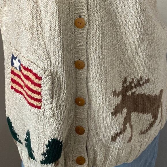 Marisa Christina Woman Size 1X Knitted By Hand Woven Sweater Cardigan Linen - Picture 2 of 11